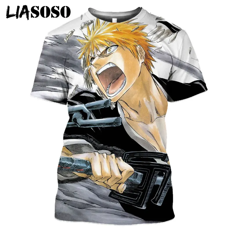 

LIASOSO 3D Print Women Men Japan Anime Bleach Street Fashion Summer Cosplay Cool T-shirt Hispter Casual T Shirts Hip Pop Tops