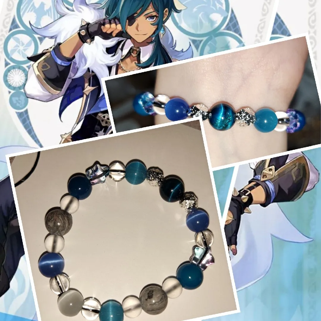 

Браслет Game Genshin Impact Kaeya, кольцо из агата для косплея, классический мужской женский студенческий античный браслет для поклонников, подарки