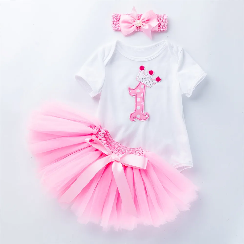 

Infant Girl Clothes for Party Costume Newborn Baby Romper Dress Beauty Pink Tutu Dress Baby Girl Climbing Bebe 1st Birthday Gift