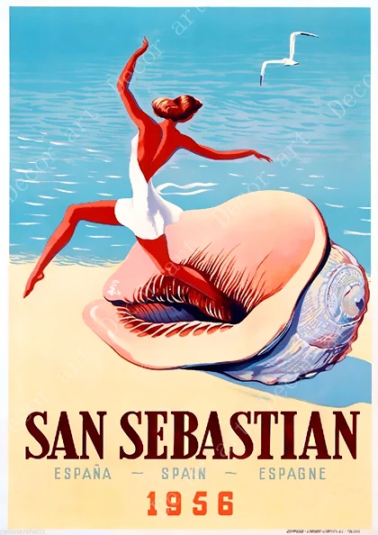 Испания Мадрид Сан себапятно путешествия холст живопись Винтаж стены крафт