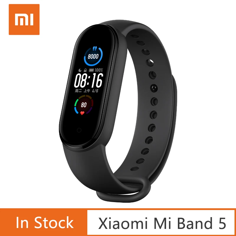 Оригинальные Смарт часы Xiaomi Mi Band 5 пульсометр фитнес трекер браслет цветной