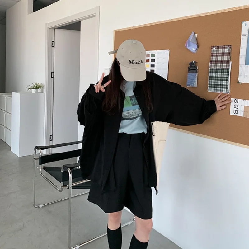 

EBAIHUI Shirts Womens Tops and Blouses Long Sleeve Spring Ladies Solid Loose Boyfriend Style Shirt Solid Color Overszied Top