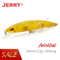 jerry arrow sinking casting trolling minnow bait 90mm treble hook trout bass artificial lure jerkbait freshwater fishing tackle