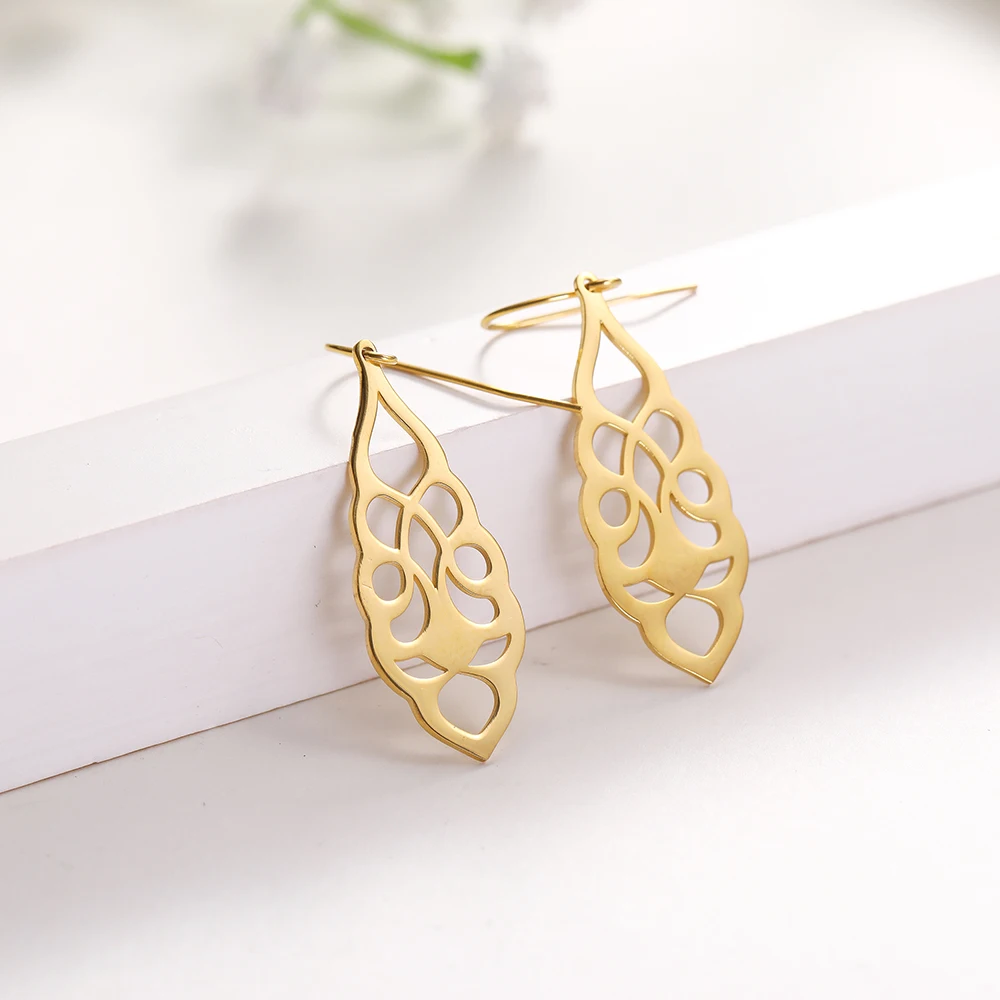 Высококачественные полые серьги COOLTIME из нержавеющей стали корейские модные