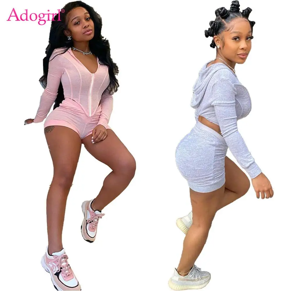 Adogirl Однотонный женский комплект из двух предметов повседневный укороченный топ