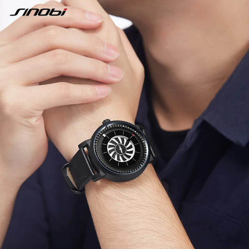 Часы наручные SINOBI Мужские кварцевые брендовые дизайнерские креативные