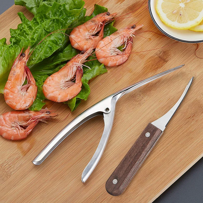 

Stainless Steel Shrimp Peeler Prawn Shrimp Fishing Knife Lobster Shell Remover Peel Device Kitchen Seafood Tools