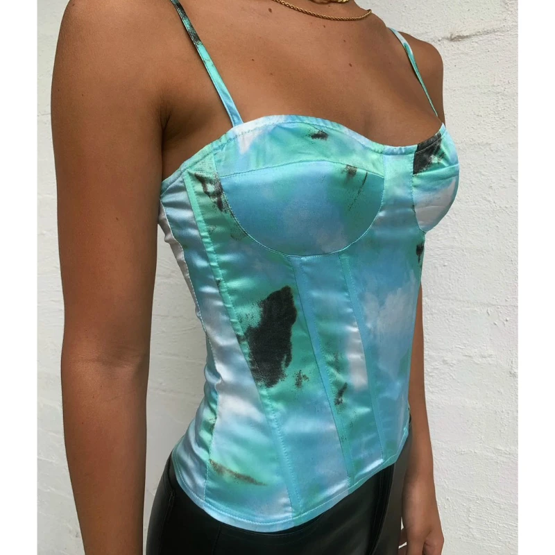 Кроп топ Musuos женский с принтом пикантная Клубная уличная одежда на бретельках