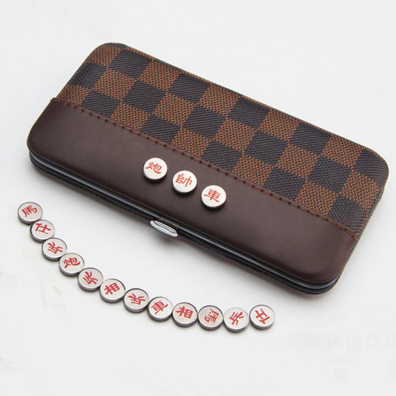 Шахматная доска из нержавеющей стали уличный магнит для путешествий китайские