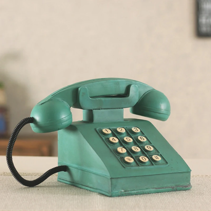 

Home Decor American Vintage Telephone Model Creative Home Retro Ornaments Living Room Coffee Shop Fake Phone Photography Props