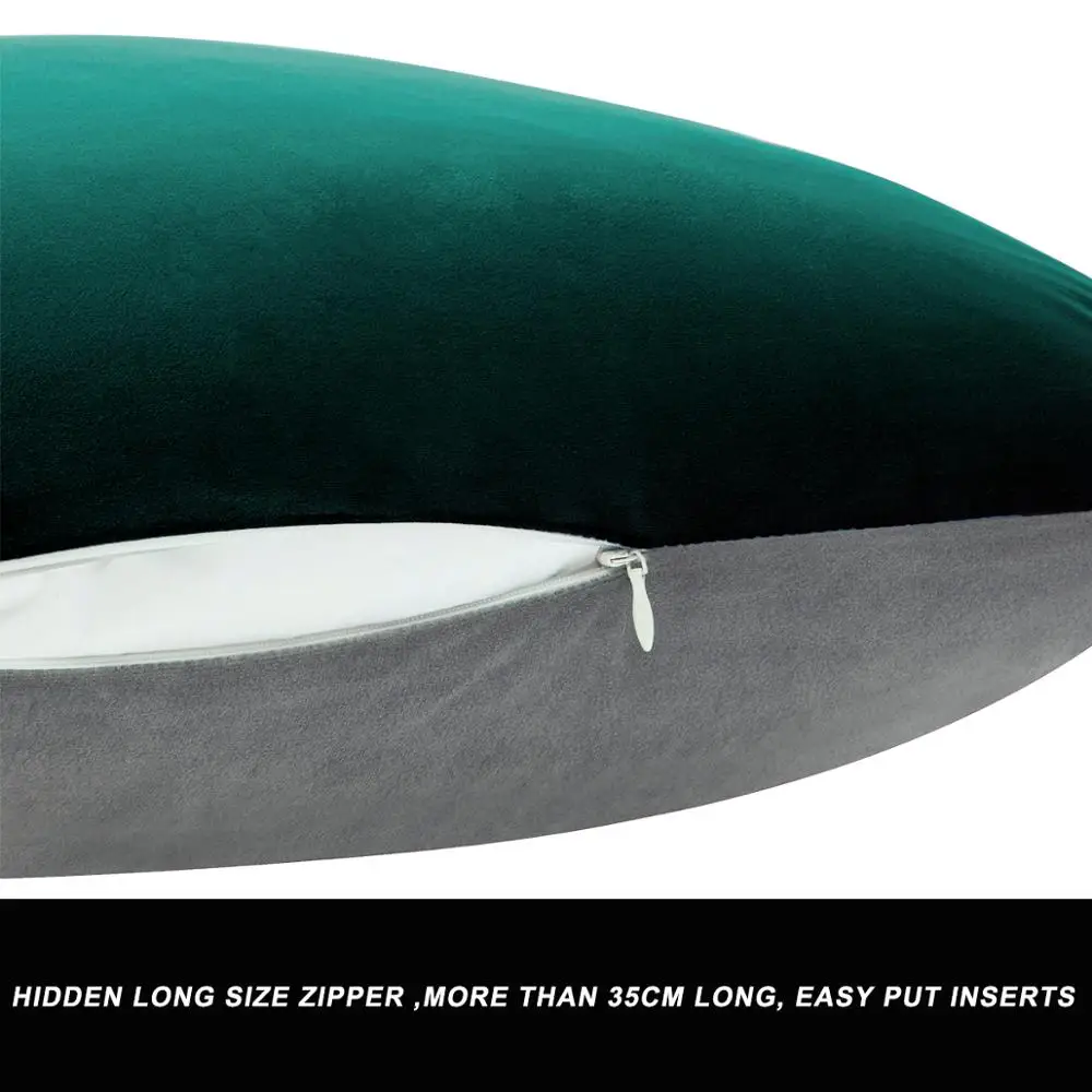 2 Colors Modern Solid Velvet Cushion Covers for Sofa Bed Couch Home Decor Throw Pillows Cases 45x45 Grey Pillowcases 18'' | Дом и сад