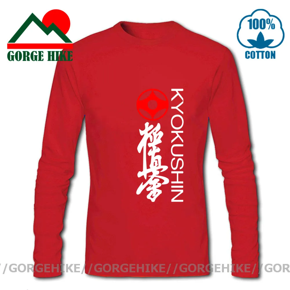 2019 модная свободная черная футболка с длинным рукавом мужские футболки Kyokushin Karate