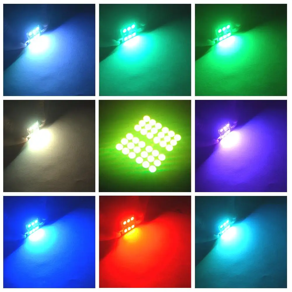2X RGB 5050 6SMD Festoon светильник c5w Dome Car Led Auto с дистанционным управлением|bulb color|bulb led