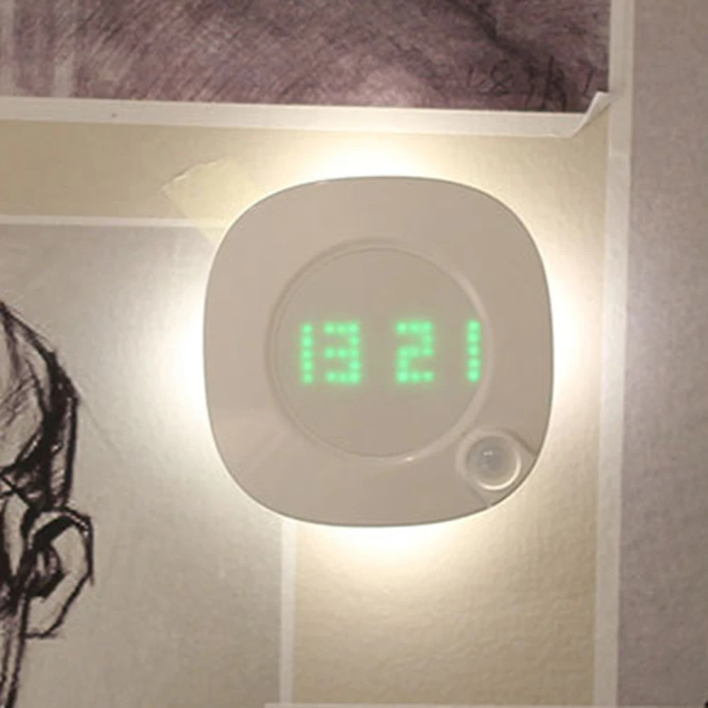 

Intelligent Induction Led Wall Lamp Magnetic Indoor Night Light With Clock Display, Used For Bathroom Bedroom Corridor Wall Lamp