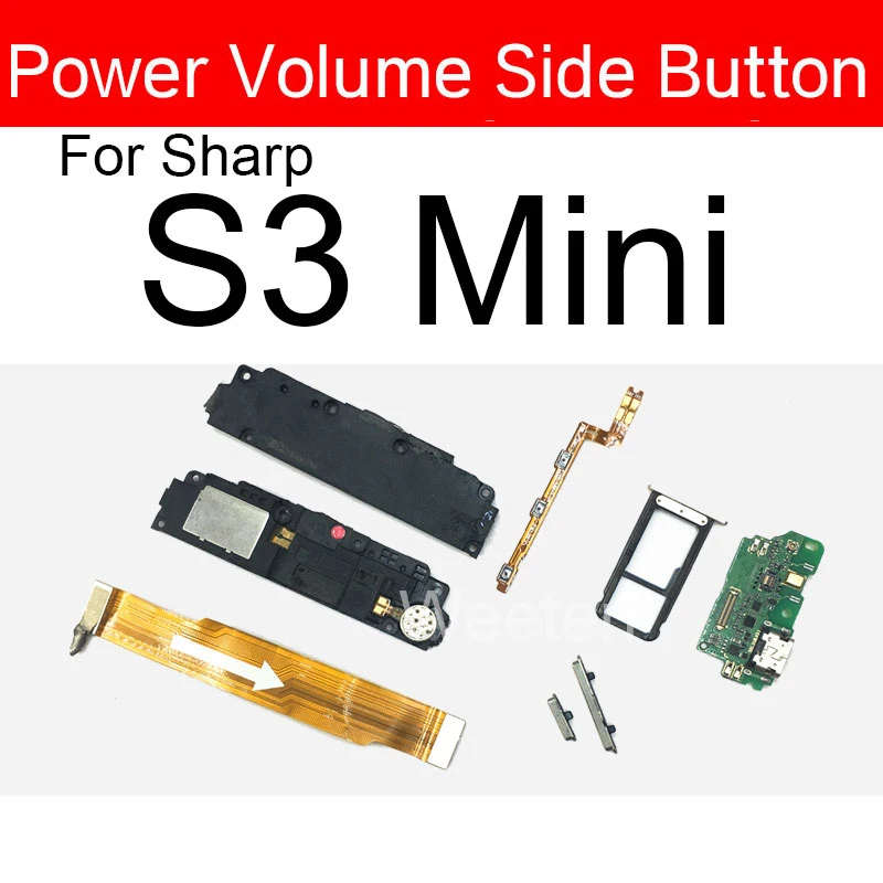 

Мощность громкости боковой кнопки гибкий кабель для материнской платы для Sharp Aquos S3 мини FS8018 Динамик зуммер USB Зарядное устройство доска лот...