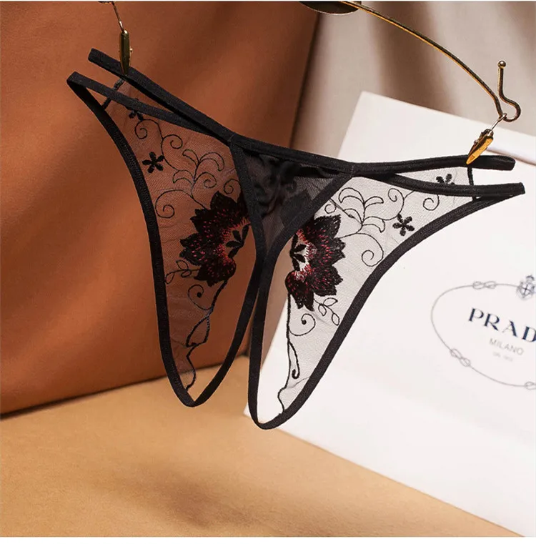 

Женское сексуальное нижнее белье, соблазнительная вышивка, прозрачное Эротическое нижнее белье с низкой талией, трусики для секса, Женское ...