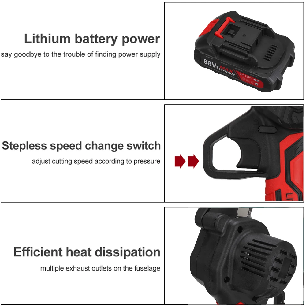 MUSTOOL 88Vf 1200W 6 дюймов мини Аккумуляторная Электрическая цепная пила с Батарея