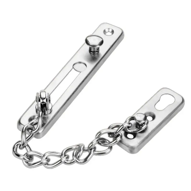 

304 Stainless Steel Security Door Chain Lock Anti-theft Door Chain Door Latch Silver Door Lock Hardware