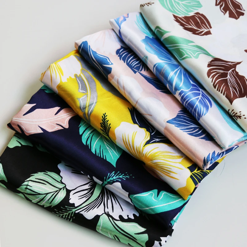 Атласная ткань шармёз метр винтажное Цветочное платье рубашка шарф материал