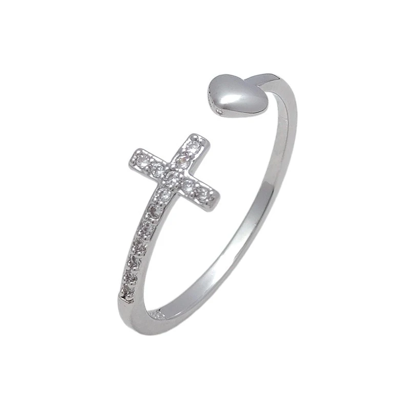 1 шт. серебряное Открытое кольцо из сплава в форме сердца|Кольца| |