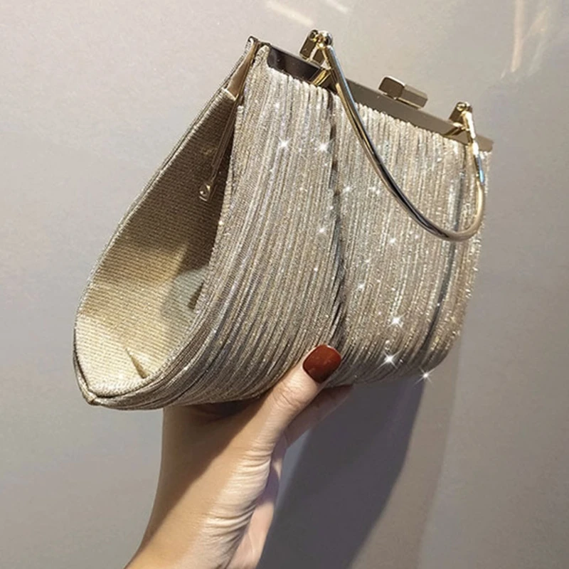 Вечерняя сумочка для ужина блестящий клатч с блестками блестящая сумка через