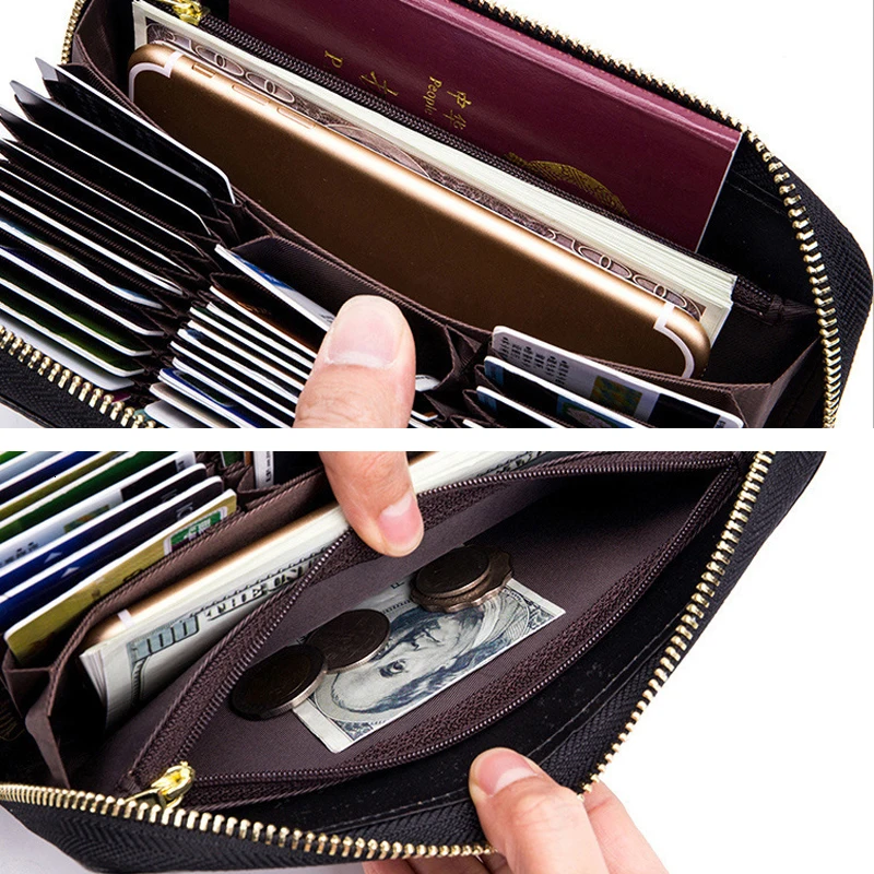 RFID кошелек для женщин из натуральной кожи женский дорожный кошелек на молнии Женский кошелек 36 держатель для карт мини Чехол жен