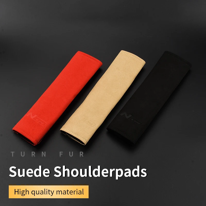 

Car Shoulder Pad N LOGO Suede Protective Cover For Hyundai Avante Palisade Azera Kona Mistra Encino Tucson Sonata Santa Fe HB20