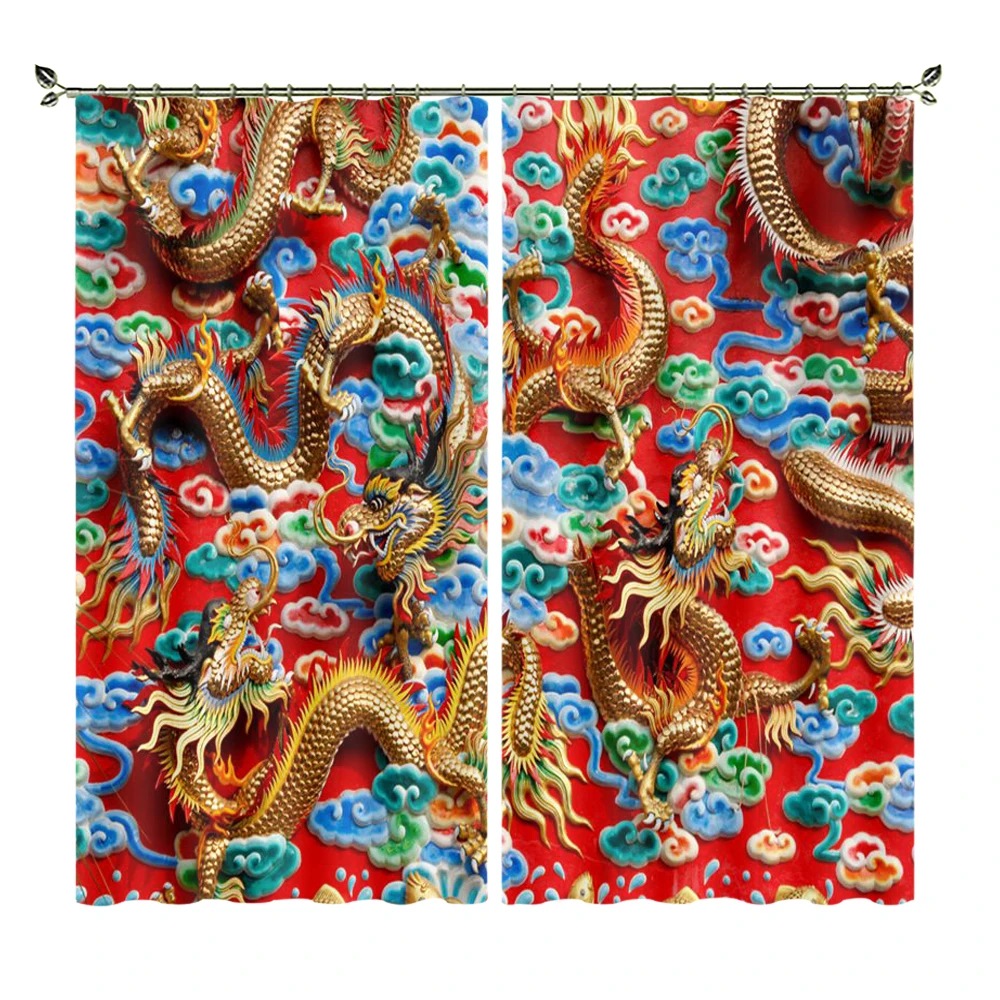 

The Dragon On Caiyun DIY Picture Export Product 3D Digital Printing Curtain Suitable For Bedroom