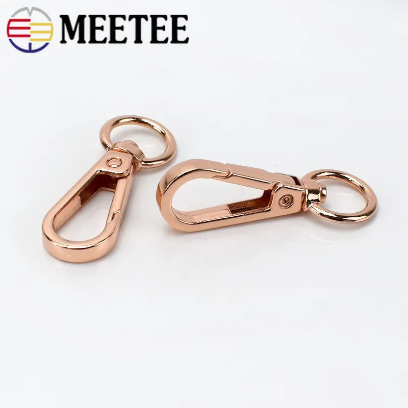 Meetee 5 шт./20 шт. розово Золотая пряжка в виде собачки лобстера металлическая брелок