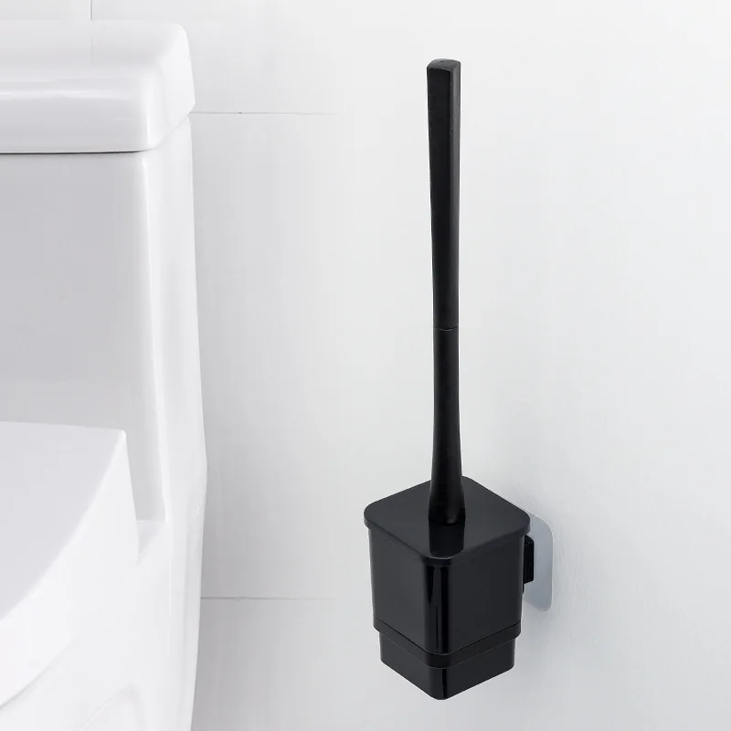 corner toilet brush set black wc bathroom brushes with storage rack wall mounted modern cleaning tools wc washing accessories free global shipping