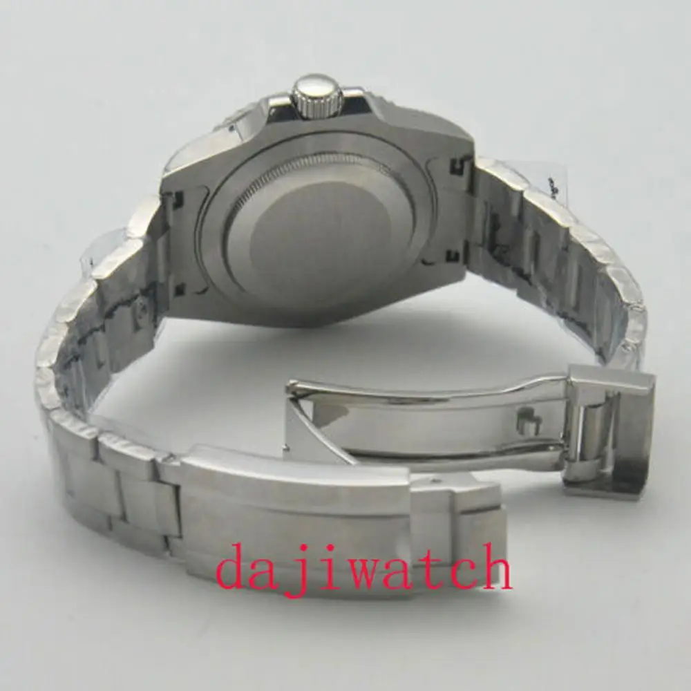 Мужские механические Автоматические часы 40 мм с черным циферблатом и синим