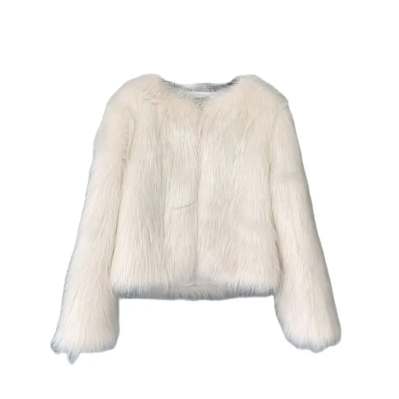 

Женское короткое пальто, однотонное модное пальто из искусственного лисьего меха в Корейском стиле