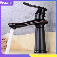 bathroom faucet antique brass black basin faucet cold and hot water single handle hole mixer tap toilet washbasin sink faucet
