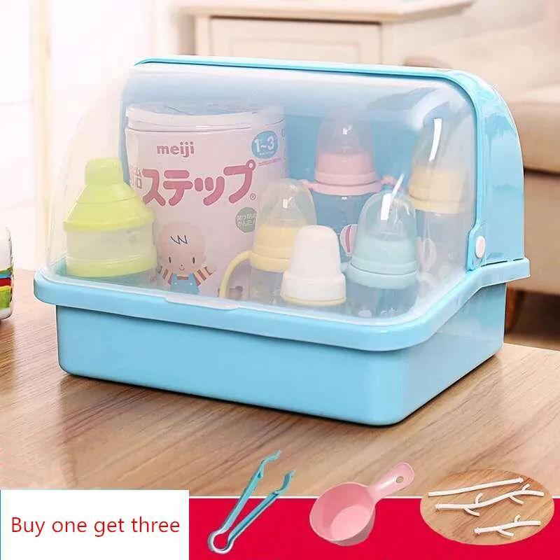 

Baby Feeding Bottle Drying Rack Newborn Multifunctional Bottle Storage Box Baby Bottle Holder Drain and Tableware Cupboards