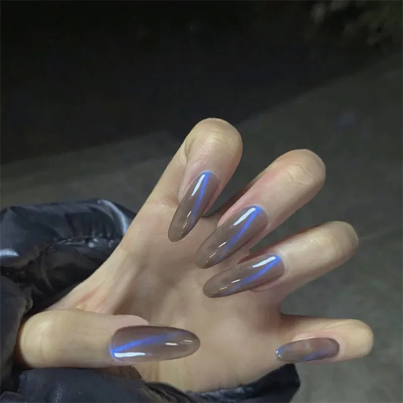

24Pcs/Set Pattern Design False Nail French Stiletto Full Cover Fake Nails Glue DIY Manicure Nail Art Tools