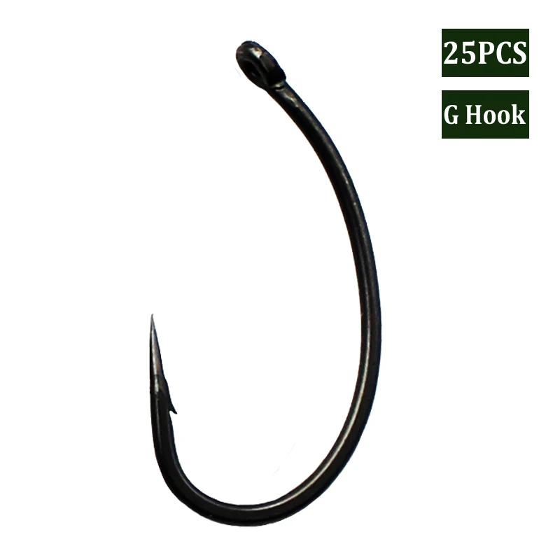 

25PCS High Carbon Steel Carp Fishing Hooks PTFE Coated Carp Hooks Barbed Chod Rig Hooks Carp Fishing Feeder Tackle Accessories