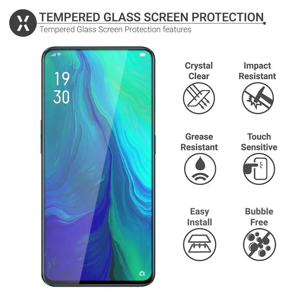 9D 9H Full Glue Cover Black Tempered Glass For OPPO Realme X Screen Protector Lite Protective Film | Мобильные телефоны и