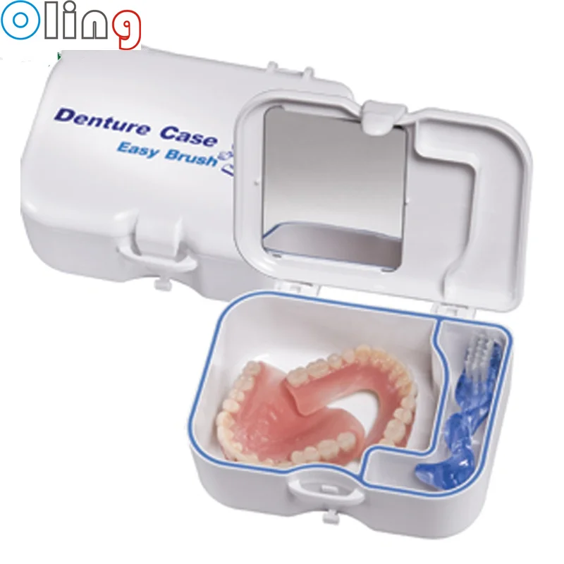 

60 шт. коробка для зубных протезов с зеркальной щеткой, коробка для ортодонтических протезов, коробки для протезов, нетоксичные полипропилен...