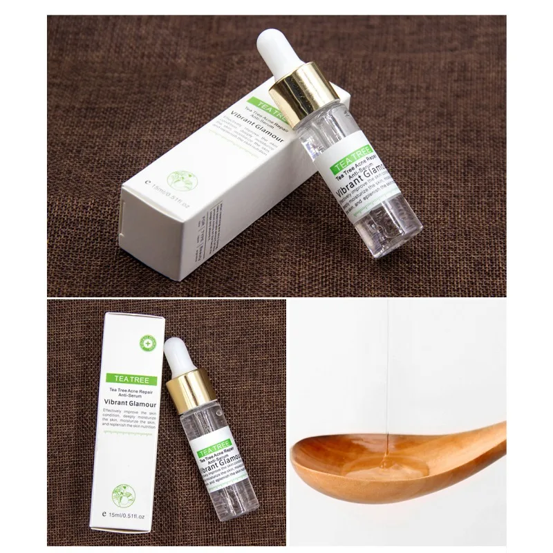 Чистый натуральный Чай дерево лица Сыворотки яркие угревой сыпи выдвижной поры
