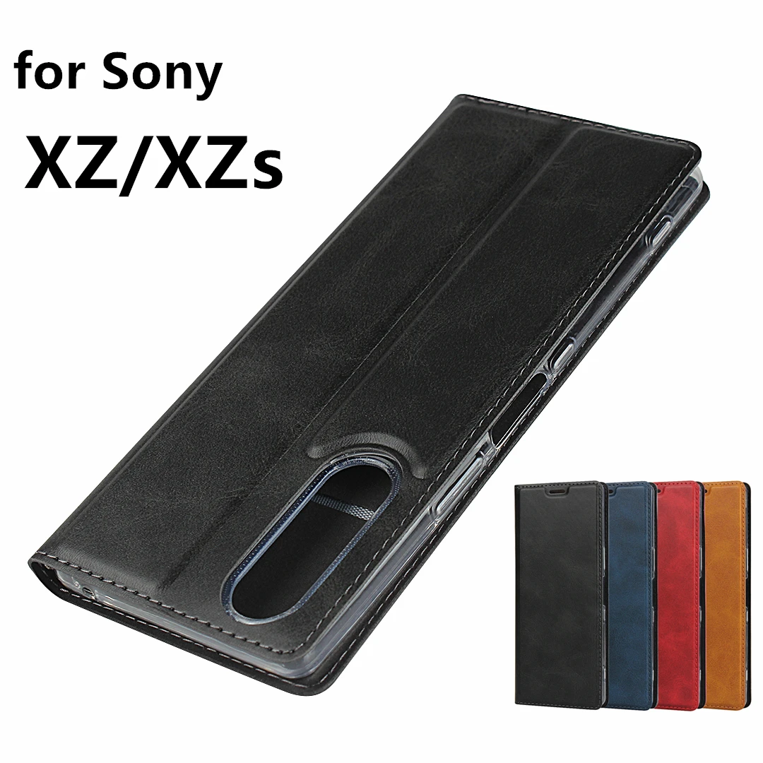 Кожаный чехол премиум класса для Sony Xperia XZ XZs F8331 F8332 G8231/2 ультратонкий откидной с