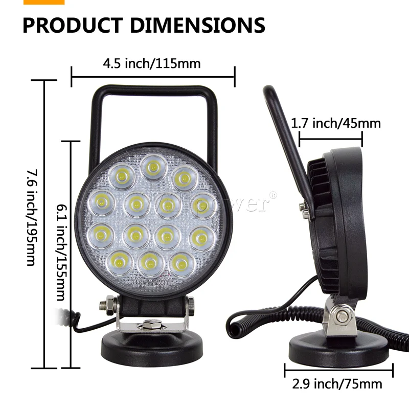 Внедорожник 4 дюйма портативный светильник рабочего света с магнитным