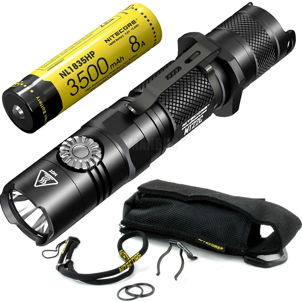 Перезаряжаемый аккумулятор NITECORE MT22C + 18650 поворотный переключатель 1000 лм фонарик
