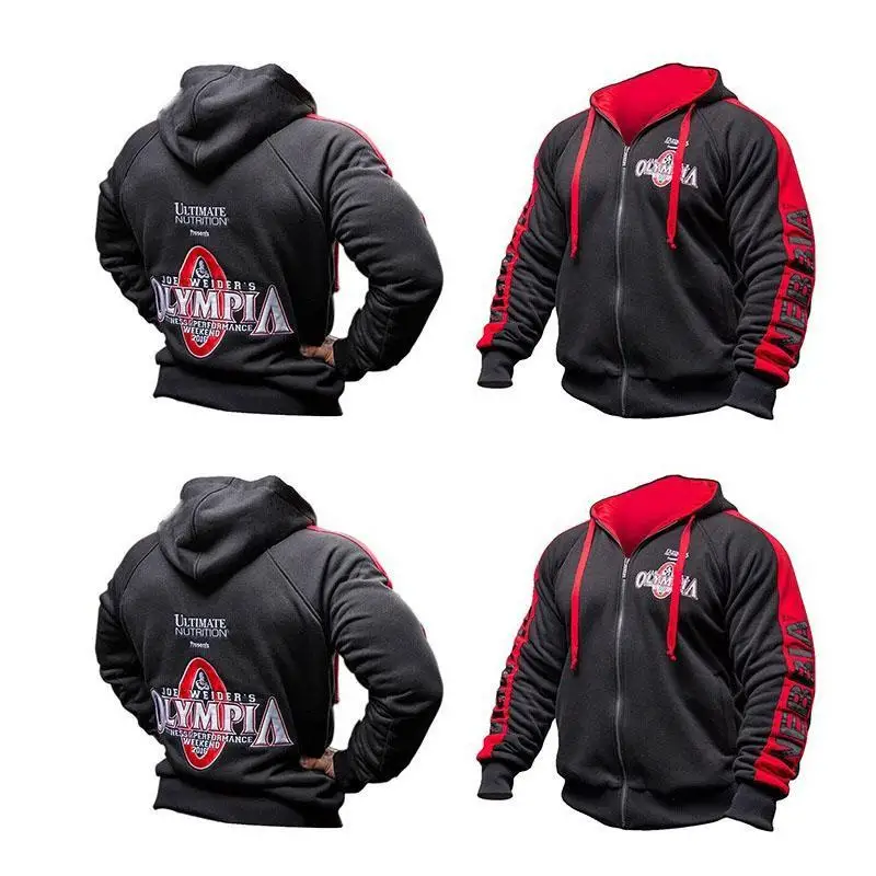 

2020 New Hoodie Men 's Hooded Workout Training Clothes Muscle Brothers Loose Sport Cardigan Bodybuilding Jacket