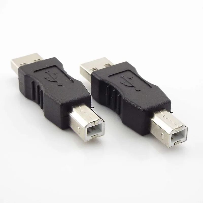 

2pcs USB 2.0 Type A Female to Type B Male plug adaptor USB Printer Scanner Adapter Data Sync Coupler Converter Connector a1