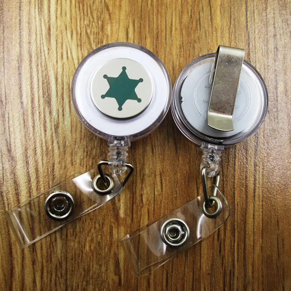 Sheriff  ID Badge Reel gift for him/her friend family retractable recoil id badge holder work fun