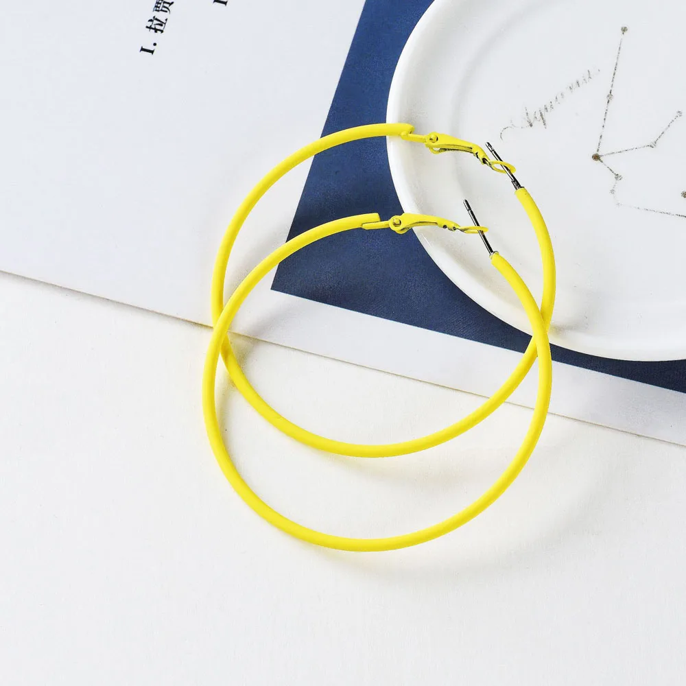 yellow 1 пара, модные серьги-кольца, простые блестящие кристаллы, высокое качество, женские роскошные серьги-кольца, свадебные украшения, аксессуары - Окраска металла: yellow