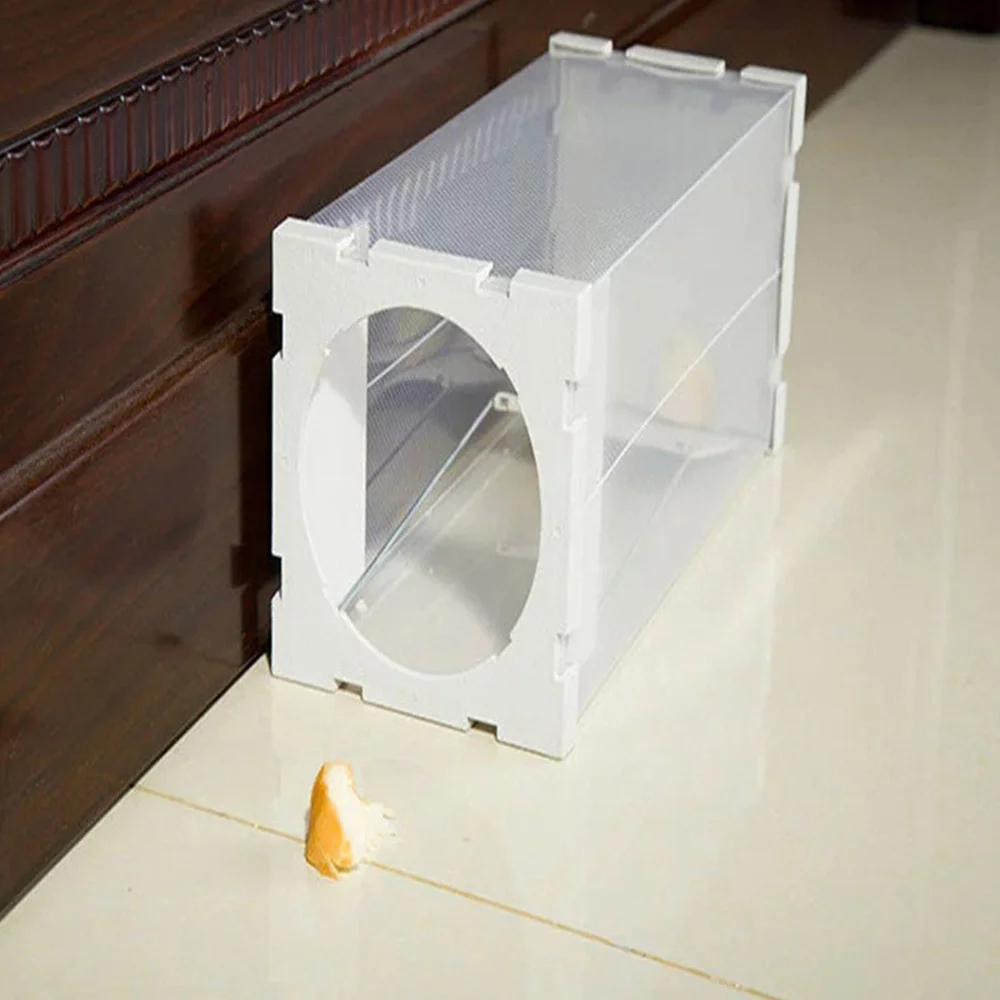 

Humane Animal Live Cage Rat Cage Trap Catcher Live Rodent Control (Transparent White)