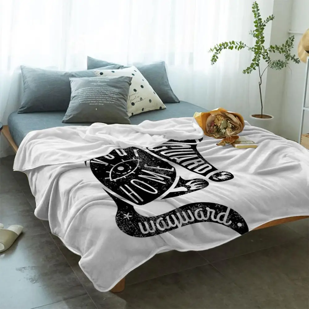 Современное покрывало черное одеяло волшебника Фортуны черепа кота Рисунок со