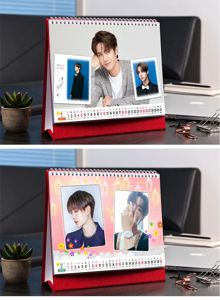 Xiao Zhan Wang Yibo Star Character Calendar Chen Qing Ling настольные календари ежедневник расписание,01-,12