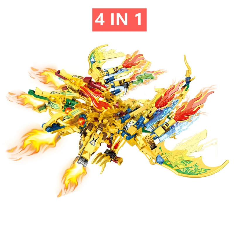 Фигурки ниндзя Кай Джей Зейн из м/ф Драконий рыцарь детские игрушки кирпичи